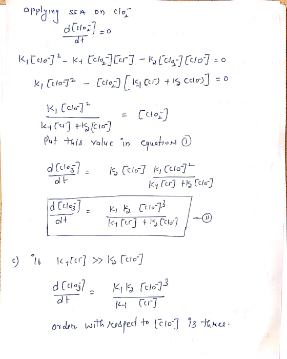 dt applying ssa on clo delo:] =0 K, [610-3? - K4 [210] [61] - Ko [Chor] [110] -0 Ky [c1072 - [C103] [140019 + Colo)] -0 K, (c