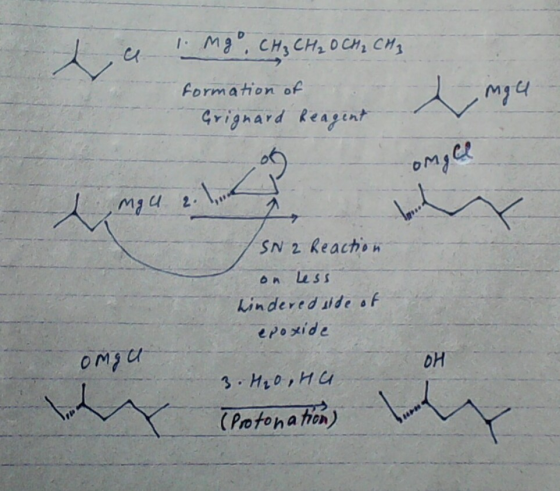 1. ма”, Сн, сн, o Сн, си, - formation of Grignard Reagent - OMgCl mac 2. 1 1 a 24 (SN 2 Reaction on less hindered ide of epox