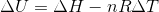 \Delta U = \Delta H -nR\Delta T
