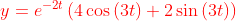 {\color{Red} y=e^{-2t}\left(4\cos \left(3t\right)+2\sin \left(3t\right)\right)}