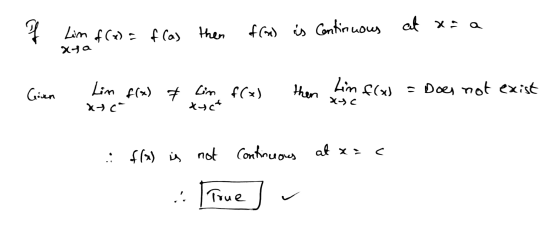 Lim of(x) = f(as then of(x) is continuous at aaa xa Given Lim f(x) then Lim f(x) # Lim f(x) atch auct = Does not exist xyc :