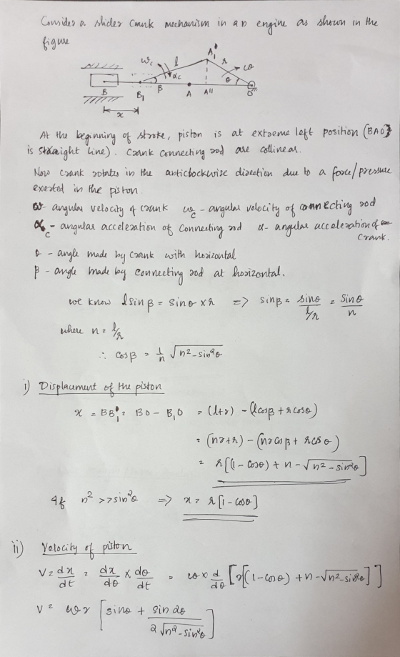 Consided a slicler Coank mechanism in an figure engine as shown in the قا 17 →lo lac o B. AI А B, В TIT K 2 At the beginning