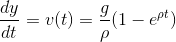 ty = u(t) = g(1-et)