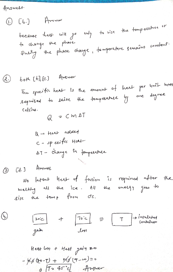 to e the phne one eiatiie Celssu. C-specific Heat- AT- change n esatite ion ,J Ellu ned after the lom