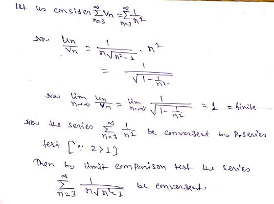 us com siden Žima star wars i na frow lim un = = 1 = finite how the series on the be convergent by Poseries test [276] Then b