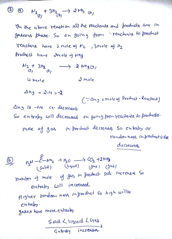 yn me above reachon aumereaclanh and oduch an P So omg mreuchnts to piodueh 2 mole coill dicrec 吖 ducreades entropy coil jncr