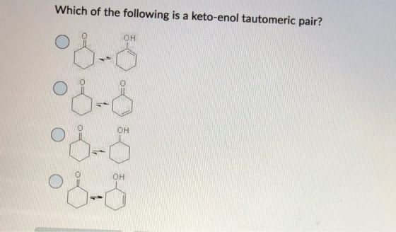 Which of the following is a keto-enol tautomeric pair? ОН п он ОН о-