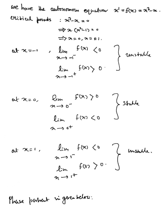 n = f(x) = x²-se. we have the autonomom equation critical points : 23-x zu 70 (23_1020 =>2=0,2251. at sea- , lim flad so nat