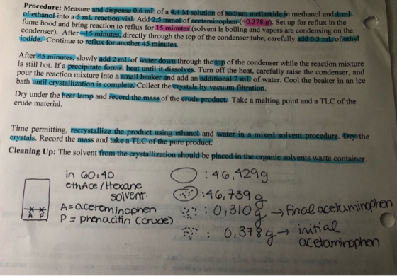 Procedure: Measure and dispense 0.6 ml of a 4.4 M solution of sodium methoxide in methanol and of ethanol into a 5 mL reactio