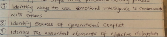 ⑦ 1tentify wafs to use emotio infelligenceto Communit with others Identf Soures .-Identify me essentif eunerfs of efectue del