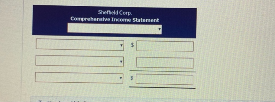 Sheffield Corp. Comprehensive Income Statement