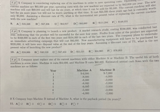 op X Company is considering replacing one of its machines in order to save operating costs. Operas current machine are $65,00