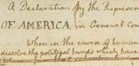 a Declaration by the Represent OF AMERICA, In Central com when in the counse of human dissolve the political bands which have