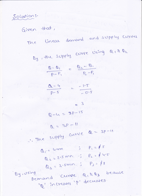 Solution Given thot ract The neademond ond suppy curve y the supply cowe oing20 028 p-Pi P- S 3 &-니 스 3P-15 3pI The supply Crve By osing Demand curve Q측Q3 beaus e increoues p decmoes