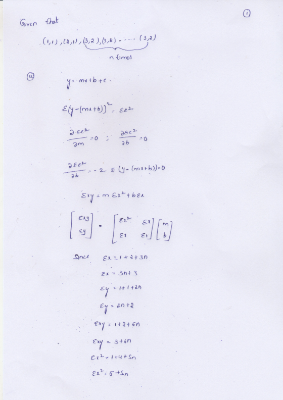 Given that (10,12,,3,2),(3,2) ---- (3,2) n times y = mxtbte. Ely-(me+b)); sez Jee 2 ab 2 Eel -=-2 ely- (marb))=0 ab y = m Ex