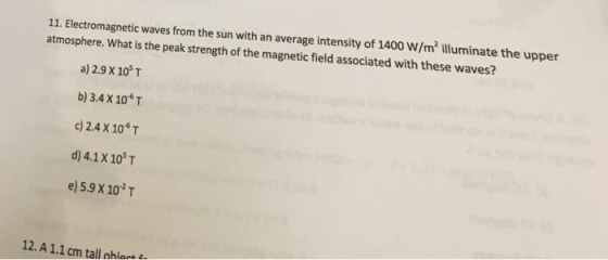 Electromagnetic waves from the sun with an average