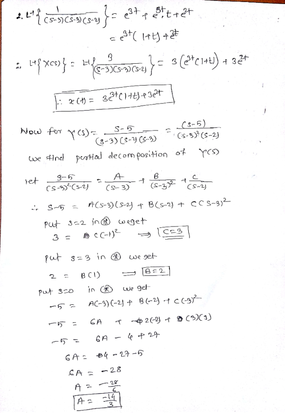 2. L{ colocacoy }= 237 pettet = pat(tt) + 2 :, L48 Xcs)} = H 3693054 %= 3 (2+C144) + 3.44 E 2CH) = 33+(147) + 3 + 1 Now fer