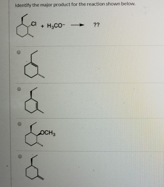 Identify the major product for the reaction shown below. 4 H.CO کو بن