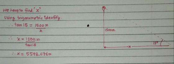 we hane to find x sng tngonometic dentfy 2c 500m Tom15 X558,076m