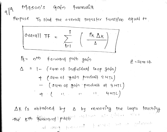 fwPose To Find the overall taq ns FerFunQHm egua to overa TF - sum 아·gcun product 2 NTL) sum of gain . prduat or gNTL t 4NTL