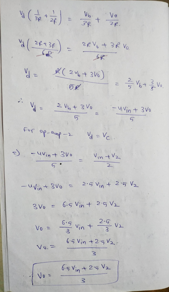 v ( 13 12 + 2R Vb. 3R + vo ZR. ud(a 2R+ 3R ARV + 3RVO GR ( 2% + 36) = 5R 2 b + 2 o VE 2 Vb + 3 Vo -u vint 3 Vo 1 lo 5 For op-