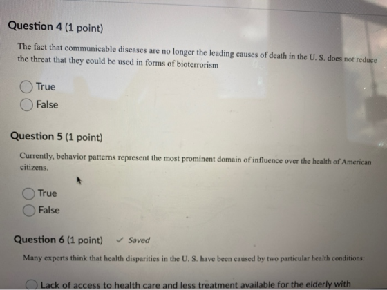 Question 4 (1 point) The fact that communicable diseases are no longer the leading causes of death in the U.S. does not reduc
