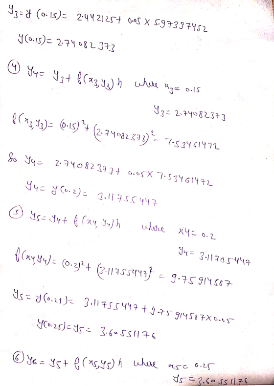 (0.15)= 2442125+ 0.05 X 5.97397452 y (0.15)= 2.74082373 ¥4= 93+ f(43.99)h where zo 0.15 93= 2.7408237] P[az. 93)= (6.15) + (