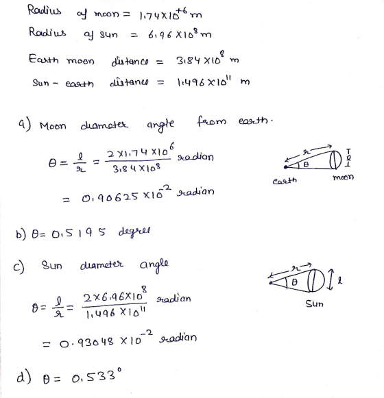 +6 Radius aj gun 6.96 xiêm 2) Moen cuamaket angle fom eassh 9odian 91 Sr3,84 Xlo3 2. eastカ o. 90625 хіО~ Stadion b)θ= OS 195 degree c un duamater angta Sun 2. d) θ= 0533。
