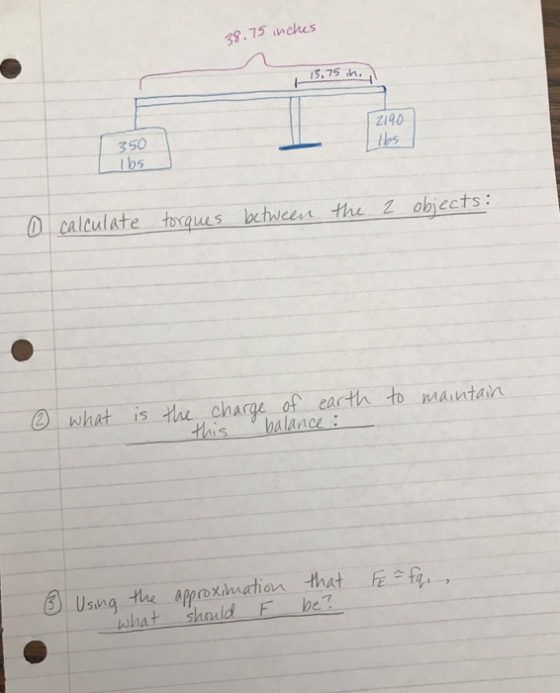 38.15 inchus 15.75 h 350 bs 2140 ys D, calculate-t ogues-between objects: the 2 2 what is the charg of eacth to maintain this balanee Using the approximation that fee, , what shnldF he