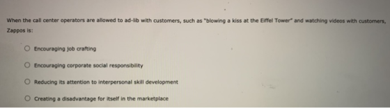 When the call center operators are allowed to ad-lib with customers, such as blowing a kiss at the Eiffel Tower and watchin
