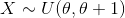 X\sim U(\theta, \theta + 1)