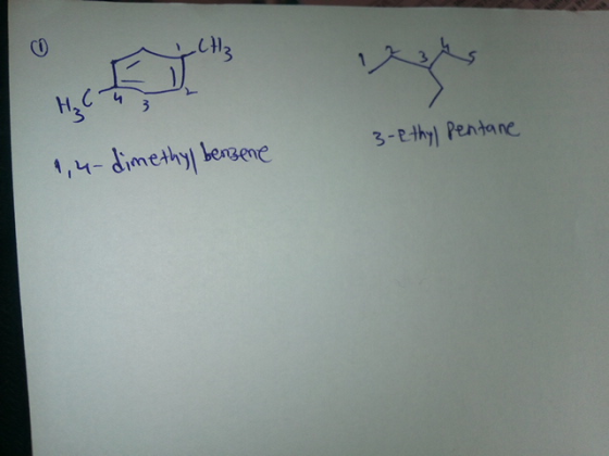 3-ethyl Pentane 1,4-dimethyl benzene