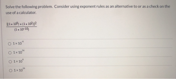 Solve the following problem. Consider using exponent rules as an alternative to or as a check on the use of a calculator [{1x