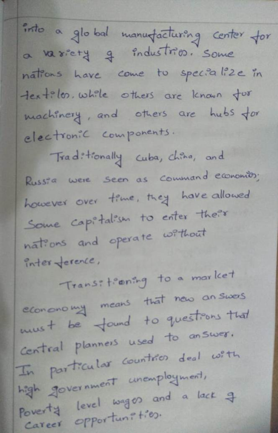 nto a glo bal anuurng Cen industrの.. Some natr Pons have come to spec a la2e in macine, and oters are hubs to electronc com ponents Tra d:tronally Cuba, china, an d Russi, a were seen as Command economの however ove me, te have allowed Some Capstal sn to enter the? naPons and opera te o-thout inter Nerence Trans: teng to a mav ke t econono umeans that neno an Swers ust be ond to questrons tha Central plannes used to an Suwer. trau lar Countren deal o t high gover nment unemployment, Poverty level kong co and a lact q