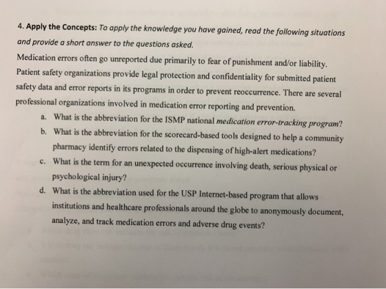 4. Apply the Concepts: To apply the knowledge you have gained, read the following situations and provide a short answer to th