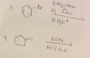 1) Mg, ether 3. 3) H30 t KC HCl) H70 K-C1 2)