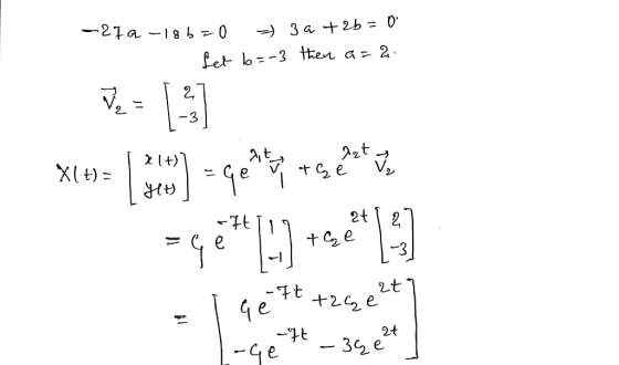 -279-18570 = 1 set b=-3 3a + 2b = 0 then a=2. Xl 4= get en toe te pa N - 1 qe7t +267 €27] -7 27 -Ge - 36 e 2t