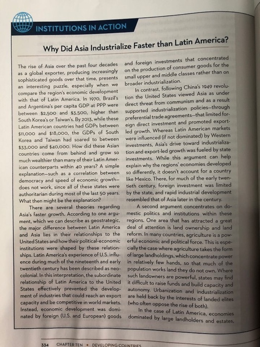 UN HD INSTITUTIONS IN ACTION Why Did Asia Industrialize Faster than Latin America? ecades on the produd middle The rise of As
