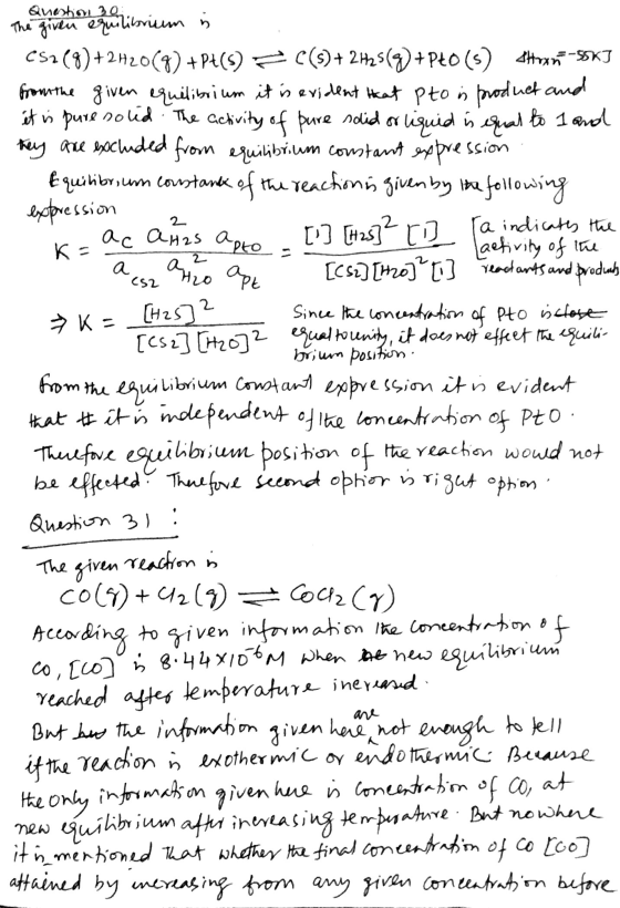 2 KE 2 a CS2 anzo apk → K= [H25] 2 Question 26 The given equilibrium in C5218)+2420(8) +P+(s) = C(s) + 2H25(%) + PŁO(s) Shran