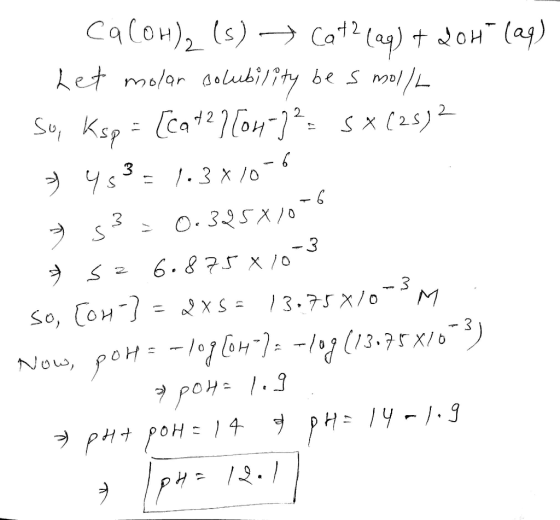 Calon), (s) → Catz (aq) + 206+ (aq) Let molar solubility be smol/l So, Ksp = [cat2] [on-]²= SX (25) 2 5 453 = 1.3x10-6 7 53-0