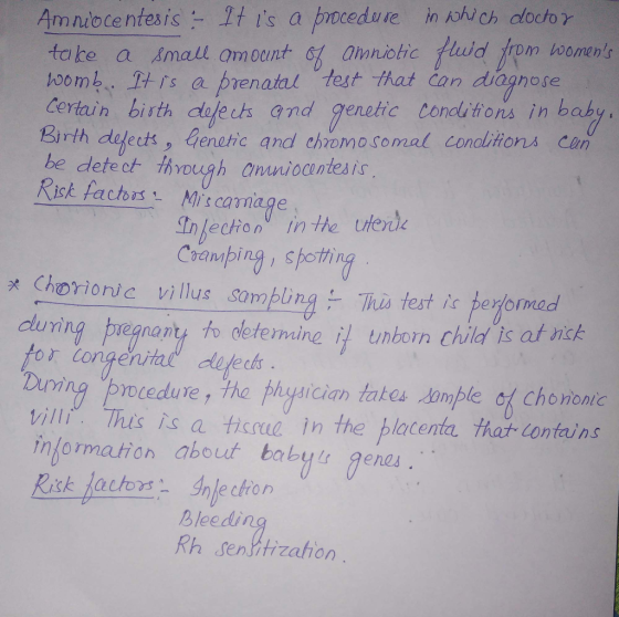 t ls a procedure, MNN ch hoomb. ts a prenatal test that can diagnose Ceriain bisth dale h and genetic tCondlitions In bab Bi