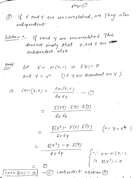 a.d anlepandeut oluo endependeut also Proof and y= x2