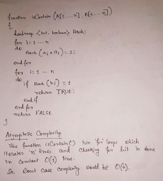 Aenekon isContain Care ----], 0[1---n]) hashmap Lint, boolean> Hash; for i=1 --n do Hash (a; «ar)=2; end for for i=1 . tif Ha