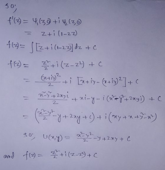 30 f(3) = 4,(39 +ių(39 = Zri (1-22) +12= f[z+i (1-23]] dz + c fiz) = 2 + (Z-22) + c = 627192 + 1 [x+ 19 = (x+2]+ = 23542031