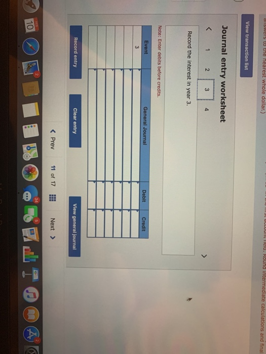 answers to the nearest whole dollar.) Lleu. Round intermediate calculations and final View transaction list Journal entry wor