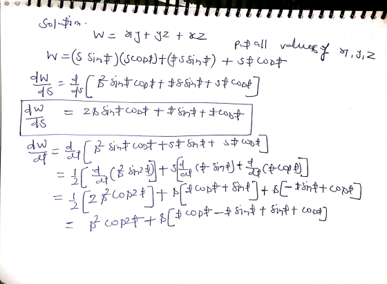 Solution w=ayt gz + XZ put all valuepf 7, 9,2 Was sin # )(scopP+#ssin t) + scoot dW = f ( 8 sinf cooft Assinat of cool] ds do