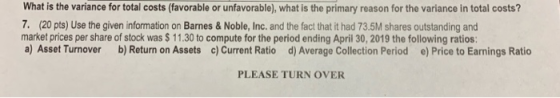 What is the variance for total costs (favorable or unfavorable), what is the primary reason for the variance in total costs?
