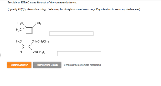 Provide an IUPAC name for each of the compounds sh