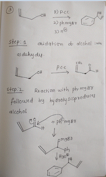 .3 p) P.CC 3) H step 1 oidgtion de alcohol imt al dabuy day c H2 рес 2Rachon with phr mg 83 Pollowed by hudrokų sispsoduce al