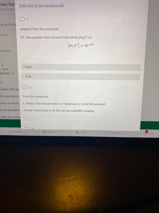 Class Topi 2046 most of the equations.pdf Submitted D1 at 10:00 PN Adapted from the workbook Types T/F: the equation that con